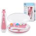 PandaEar Electric Baby Nail Trimmer Newborn Baby Nail File Electric Infant Toddler Nail Clippers Kit with Extra 6 Replacement Pads (Pink)