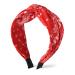 Red Bandana Headband Knotted Headbands for Women Girls Cross Knot Headband Boho Hairband Bandana Head Bands for Women's Hair Non Slip Twist Knot Headband Paisley Headbands Turban Knotted Headband