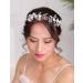 Deniferymakeup Silver Hair Piece Flower Hair Vine Bridal Floral Hair Piece Flower and Leaf Headband Rhinestones Wedding Hair Accessories for Brides - Buy Online on GoSupps.com