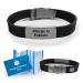 "ALLERGIC TO PEANUTS" Sport/Slim Reversible Medical Alert ID Bracelet for Men and Women Black