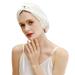 ZIMASILK 22 Momme 100% Mulberry Silk Sleep Cap for Women Hair Care Natural Silk Hair Wrap for Sleeping Silk Bonnet with Elastic Stay On Head Classic Pleated(1Pc Ivory) One Size Ivory