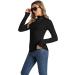 Women's Black Mock Neck Active Base Layer Top - Long Sleeve, Slim Fit (Large) - Buy Online on GoSupps.com