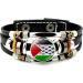 Kuaiyiju Leather Palestine Flag Bracelet - Multi-Layer Woven Pearl Jewelry for Men & Women | Fashion Accessories - Buy Online on GoSupps.com