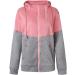 Bigfanshu Women's Double Hooded Sweatshirt Long Sleeve Autumn Spring Coat Patchwork Pocket Zipper Hoodie Plus Size Pink - Buy Online on GoSupps.com