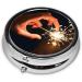 Beautiful Fireworks Round Pill Box - 3 Compartment Portable Travel Medicine Organizer | Mini Decorative Pocket Purse Tablet & Vitamin Holder - Buy Online on GoSupps.com