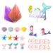 ANCLLO 26PCS mermaid cake topper under the sea mermaid cake topper Ocean Theme Cake Topper Cake Decoration