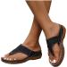 BIFUTON Women's Strappy Sandals with Arch Support | Orthopedic Flip Flops for Casual Walking | Size 10 3X-Narrow | Black - Buy Online on GoSupps.com