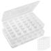 Lifewit 2 Pack 36 Grids Clear Stackable Plastic Organizer Storage Box Container with Adjustable Dividers for Beads Art DIY Crafts Jewelry Fishing Tackle with 5 Sheet Label Stickers