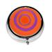 Orange Circle Centreround Pill Box 3 Compartments Round Pill Box Organizer for Purse Or Pocket &*Portable Travel Pill Box