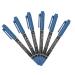 6pcs Eyebrow Eye Mapping Makers Oil Position Brow Waterproof Mark Fine Makeup Pens Marking Pen 13.9x1.8cm Blue