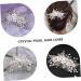 Ipetboom Pearl Hair Comb 1pc Bridal Headwear Crystal Pearl Bridesmaid The Flowers Hair Piece Silver Rhinestones - Buy Online on GoSupps.com