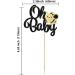 Gyufise 24Pcs Bumble Bee Oh Baby Cupcake Toppers Glitter Oh Babee Cupcake Picks Honeybee Cake Decorations for Bee Theme Baby Shower Kids Birthday Party Supplies Black Style 5-Black - Buy Online on GoSupps.com