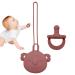 Intoximt Schnulleretui and Clip set silicone pacifier clip-etui set for babies girls and boys-baby accessories for traveling shopping picnic and camping