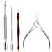 Bwetomk Cuticle Nipper Set Cuticle Cutter Trimmer and Cuticle Pusher Non-slip Handle Stainless Steel Nail Cuticle Scissors Clippers and Scraper Professional Manicure Pedicure Tool for Nail Art Spa