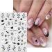 JMEOWIO 9 Sheets Halloween Nail Art Stickers Decals Self-Adhesive White Star Nail Supplies Nail Art Design Decoration Accessories - Buy Online on GoSupps.com