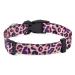Mihqy dog collar adjustable soft & comfort dog collar Bohemian flowers geometric trunk design for small medium and large dogs (pink leopard l) l (neck circumference 38-63 cm width 2.5 cm) pink leopard