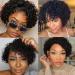 LINYANG Short Curly Human Hair Pixie Cut Wig for Black Women - Brazilian Virgin Human Hair, 150% Density, Machine Made Natural Color - Buy Online on GoSupps.com