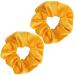 Guvass 2 Pack Hair Scrunchies Yellow Velvet Elastics Scrunchy Bobbles Soft Hair Bands Hair Ties for Women (Yellow)