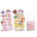 Haoh 28 pieces of hair clips girl with 800 pieces of elastic hair tie children sweet hair clips colorful flowers and rainbow hair clips for baby and girls fine and long hair 28 pieces - pink + yellow