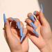 Buy Sethain Shiny Blue Ballerina False Nails - Long Coffin Press On Nails for Women & Girls | International Shipping Available - Buy Online on GoSupps.com