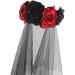Lurrose Rose Floral Crown Veil Halloween Costume Mexican Headband Day of the Dead Headpiece for Festival Carnival Party Red and Black Gr ße 1 - Buy Online on GoSupps.com