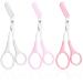 Eyebrow Scissors for Women Eyebrow Trimmer Scissors with Comb Eyebrow Shaping Cut Comb Scissors Non Slip Finger Grips Hair Removal Beauty Accessories for Men Women (Pink White Light Purple)