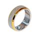 Energetix-4you Bicolor magnetic ring 106 diamond dust silver gold partner ring wedding ring engagement ring size 16 to 21 22