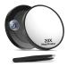 Macaki 20X Magnifying Mirror with 2 Suction Cups  3.5 inches Magnified Makeup Mirror and Slant Tweezers 1PCS 20X Black
