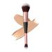 Fancylovesotio Dual-ended Foundation Brush Double Ended Kabuki Brush Concealer Brush Ideal for Liquid Powder Cream Blending Buffing Concealer RoseGold