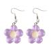 Feyley earrings colorful resin flower charm earring temperament dangle earrings simple pendant earring party jewelry charm earring violet