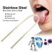 Dykaae Tongue Scraper - Stainless Steel Fresh Breath Cleaner for Adults & Children | Gold Metal Tongue Brush - Buy Online on GoSupps.com
