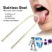 Premium 304 Stainless Steel Tongue Scraper - Fresh Tongue Cleaner for Adults & Children (Gold) - Best Oral Hygiene Tool - Buy Online on GoSupps.com