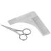 Sichler Men's Care BartSchablone: stainless steel bargate set: beard shears and 2in1 comb with stencil (hair climbing haircutting template hair clipper)