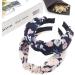 scicent Alice Bands Adult Women 2 Pieces Knot Headband Fashion Floral Fabric Hairband Elastic Hair Band Hair Accessories for Girls (Navy+White Pink) 1909 - Buy Online on GoSupps.com