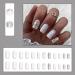24Pcs Short Square White Press on Nails with Silver Sequin Design - Rhinestone Acrylic False Nails for Women and Girls | Glossy Full Cover Artificial Nails (Style 10) - Buy Online on GoSupps.com