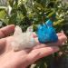 Natural Crystal Rough Crystal 2 Pieces 60g Angel Crystal Cluster Blue and White Natural Titanium Coated Gem Quartz Cluster Home Decor Suitable for Home Office Decoration - Buy Online on GoSupps.com
