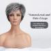 BESTUNG Short Silver Synthetic Wig for Elderly Women - Comfortable Breathable Cap (Straight Grey) - Buy Online on GoSupps.com