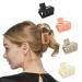 SHEVIEW Small Square Hair Claw Clips 4-Pack Non-slip Strong Grip Neutral Matte Solid Color Hair Claws for Thin Medium Hair Women Girls Hair Styling Accessories Includes Black White Khaki Pink