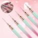WLLHYF 5 Pieces Nail Art Liner Brush Painting Nail Art Brush Long Line Detail Fine Drawing Nail Point Drawing Tool Set 7mm/9mm/11mm/15mm/25mm (Pink Greenish) - Buy Online on GoSupps.com