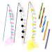 MUEEAD 3 Pcs Cat Teaser Wand With 5Pcs Long Tube Spring Cat Fur Ball Toy Cat Teaser Interactive Toy Feather Teaser Stick Fluffy Furball Teaser Stick Pet Toys
