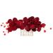 Elegant Wedding Bridal Combs Red Flower Beads Women Bridal Hair Pins Headdress bridal hair accessories Hair Jewelry