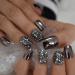 Punk Dark Smoky Gray Reflective Mirror Metal Plating French False Nails - L5535 - Buy Online on GoSupps.com