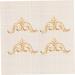 Alipis 4pcs Furniture Ornament Flower Corner Wooden Carving Corner Decals Unpainted Frames Cabinet Flowers - Buy Online on GoSupps.com