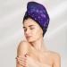 Hair Towel Wrap - Quick-Dry Turban with Button | Eco-Friendly Glitter Design (Purple & Green) - Perfect for Faster Hair Drying - Buy Online on GoSupps.com