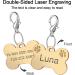 Natiform Stainless Steel Personalized Pet ID Tag - Engraved Dog Name Tags - Paw Print Design for Dogs/Cats - Gold - Buy Online on GoSupps.com