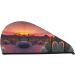 Cactus Desert Sunset Coral Velvet Dry Hair Cap | Ideal for Home Travel Pool Parties & More - Shop Now - Buy Online on GoSupps.com