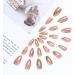 Coffin False Nails Short Fake Nails Pointed Ballerina Acrylic Press on Nails Full Cover Stick on Nails 24pcs for Women and Girls with solid glue nail lamp 1 count (Pack of 1) Yellow - Buy Online on GoSupps.com