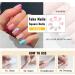 24Pcs Rainbow Swirl Short Square Press on Nails with Nail Glue - Glossy False Acrylic Nails for Women and Girls - Buy Online on GoSupps.com