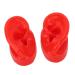 Simulated Pair Human Ear Model Silicone Ear Model for Hearing Assistance Wearing Demonstration Display Soft Slick Water Resistance Model for Point Acupuncture(Red)