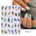Marble Nail Art Stickers Decals Cyan Blue Gold Stripe Line - 6 Sheets - Buy Online on GoSupps.com